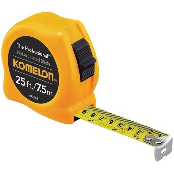 Komelon Komelon USA 416-4925-IM 1 in. x 25 ft. The Professional Metric Scale Power Tape; Yellow 416-4925-IM